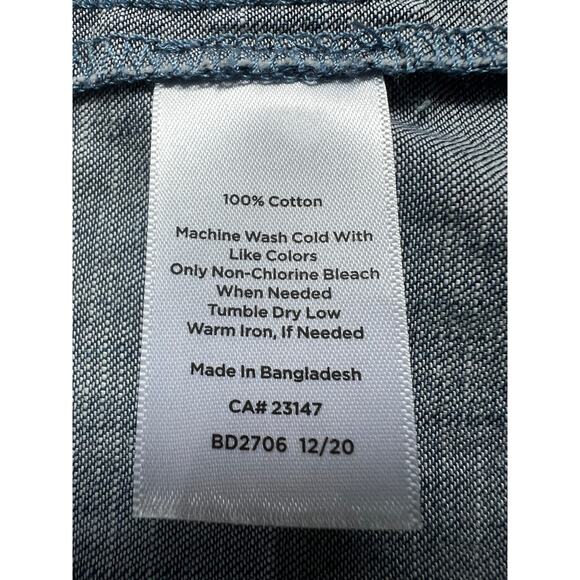 Talbots Womens Plus Size 14W Slub Denim Shift Midi Dress Blue - Picture 10 of 11